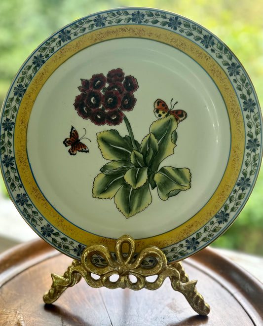 Set of 3 oriental accents floral butterfly plates