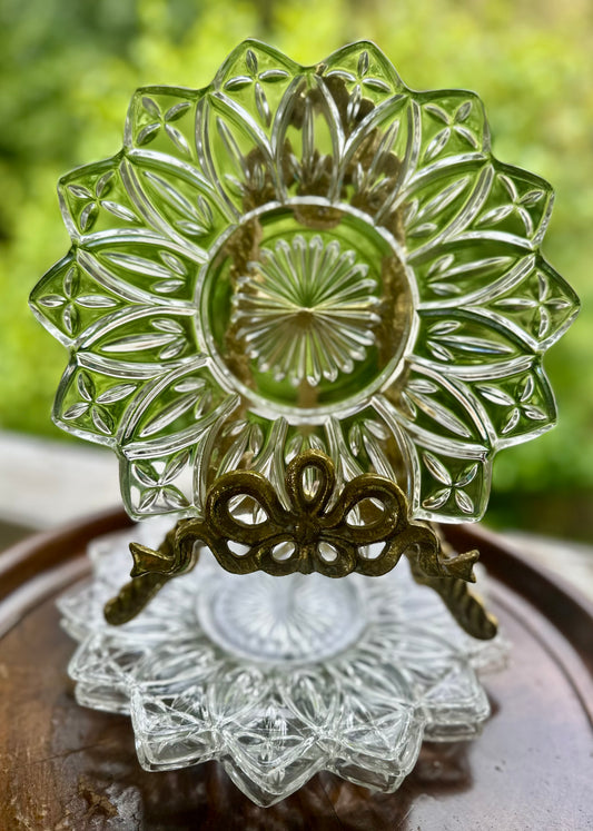 Set of 4 Federal glass petal plates