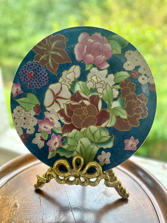 Floral bouquet Chinoiserie plate